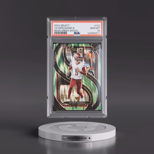 2024 Panini Select #112 Jayden Daniels - Neon Green Shock (PSA 10 GEM MINT)