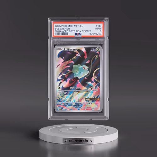 2025 Pokémon Meg EN-Mega Evolution #133 Bulbasaur - Enhanced Booster Box Topper (PSA 9 MINT)
