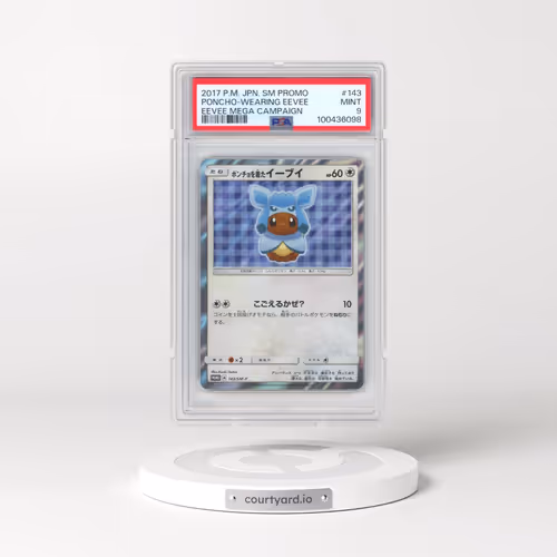 2017 Pokémon SM Promo #143 Poncho-Wearing Eevee - Eevee Mega Campaign (PSA 9 MINT)