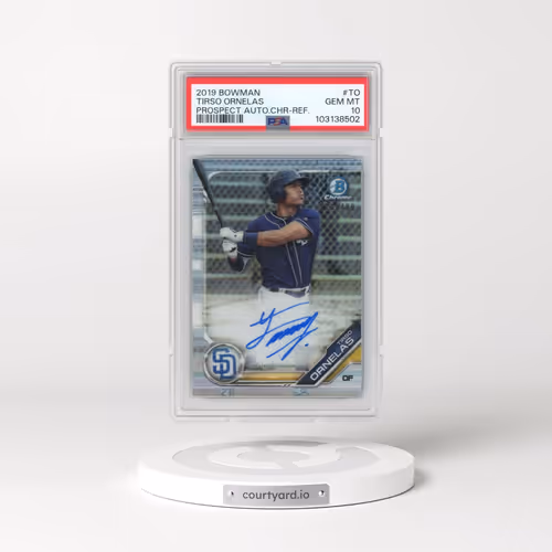 2019 Bowman Prospect Autographs Chrome #TO Tirso Ornelas - Refractor (PSA 10 GEM MINT)