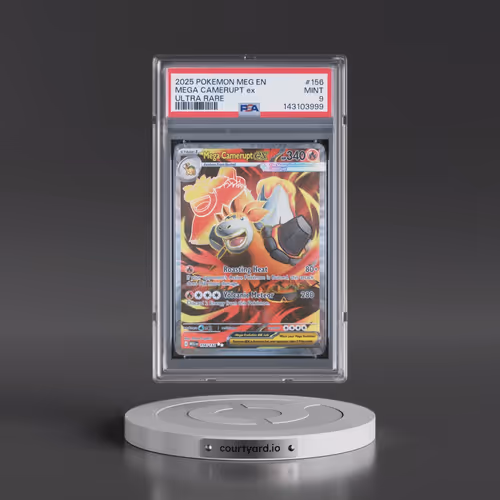 2025 Pokémon Meg EN-Mega Evolution #156 Mega Camerupt EX - Holo Ultra Rare (PSA 9 MINT)