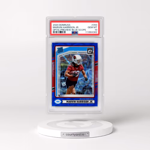2024 Panini Donruss #393 Marvin Harrison Jr. - Optic Preview-Blue Scope (PSA 10 GEM MINT)