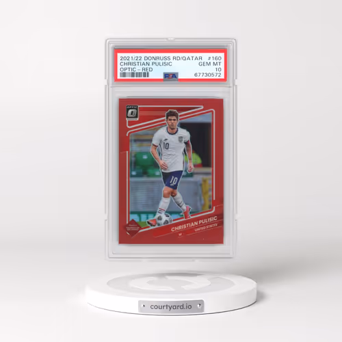 2021 Panini Donruss Road to Qatar #160 Christian Pulisic - Optic-Red (PSA 10 GEM MINT)