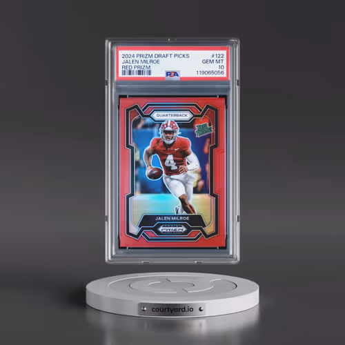 2024 Panini Prizm Draft Picks #122 Jalen Milroe - Red Prizm (PSA 10 GEM MINT)