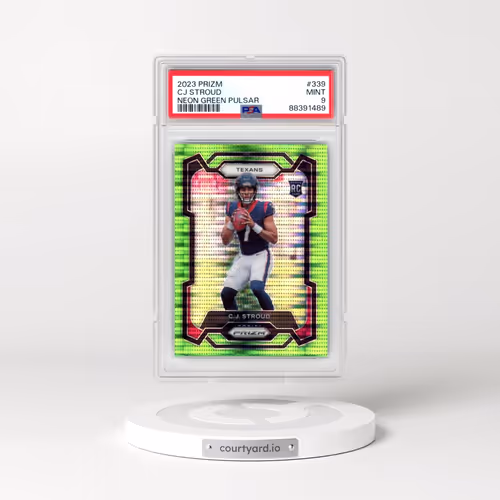 2023 Panini Prizm #339 CJ Stroud - Neon Green Pulsar (PSA 9 MINT)