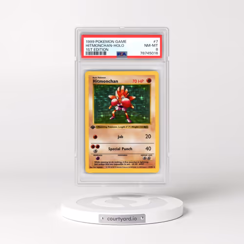 1999 Pokémon Game #7 Hitmonchan - 1st Edition Holo (PSA 8 NM-MT)