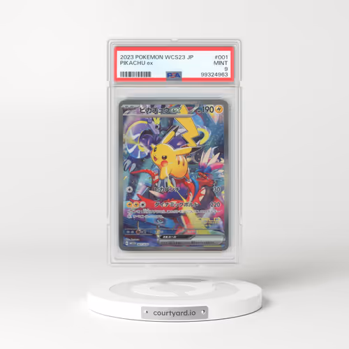 2023 Pokémon WCS23-World Championships Yokohama Deck: Pikachu #001 Pikachu EX - Holo (PSA 9 MINT)