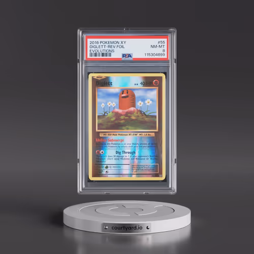 2016 Pokémon XY Evolutions #55 Diglett - Reverse Foil (PSA 8 NM-MT)