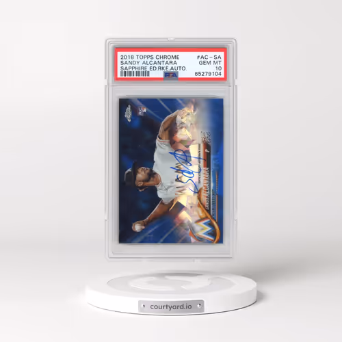 2018 Topps Chrome Sapphire Edition Rookie Autographs #AC-SA Sandy Alcantara (PSA 10 GEM MINT)