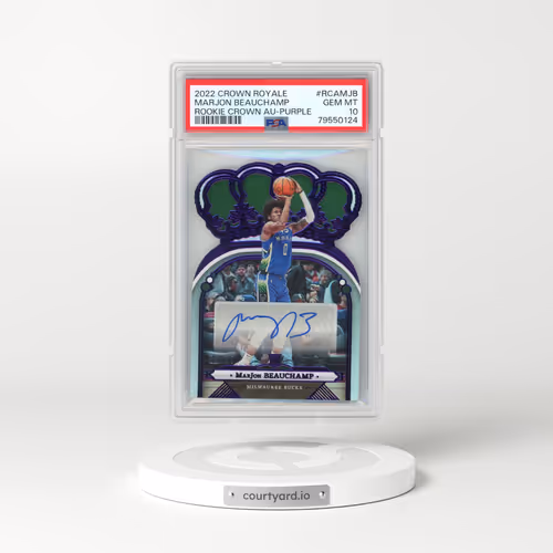 2022 Panini Crown Royale Rookie Crown Autographs #RCAMJB Marjon Beauchamp - Purple (PSA 10 GEM MINT)