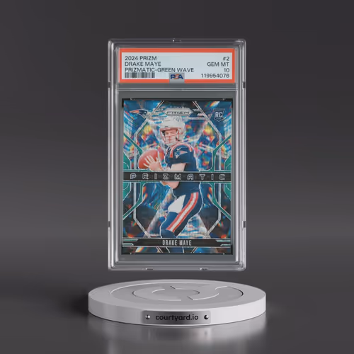 2024 Panini Prizm Prizmatic #2 Drake Maye - Green Wave (PSA 10 GEM MINT)