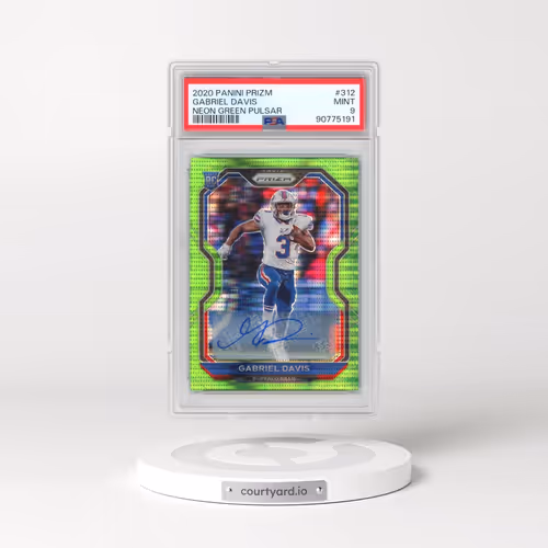 2020 Panini Prizm #312 Gabriel Davis - Neon Green Pulsar (PSA 9 MINT)