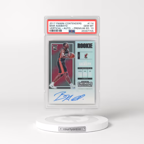 2017 Panini Contenders #114 Bam Adebayo - Vertical-Autograph-Premium Edition (PSA 10 GEM MINT)