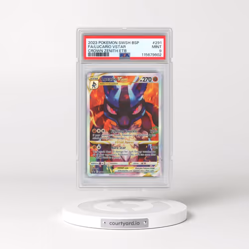 2023 Pokémon Swsh Black Star Promo #291 Lucario Vstar - Full Art Crown Zenith Elite Trainer Box (PSA
