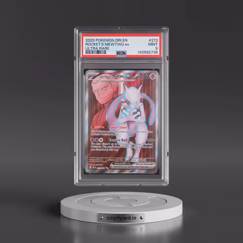2025 Pokémon Dri EN-Destined Rivals #213 Team Rocket's Mewtwo EX - Holo Ultra Rare (PSA 9 MINT)
