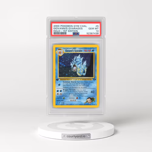 2000 Pokémon Gym Challenge #5 Giovanni's Gyarados - 1st Edition Holo (PSA 10 GEM MINT)