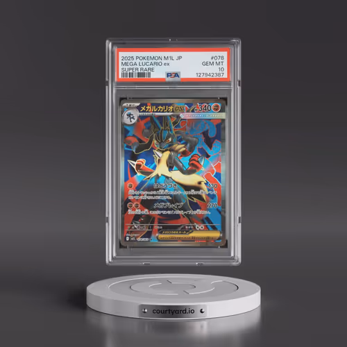 2025 Pokémon M1l-Mega Brave #078 Mega Lucario EX - Holo Super Rare (PSA 10 GEM MINT)