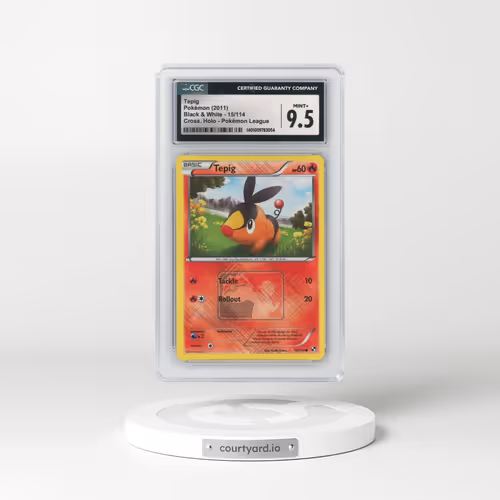 2011 Black & White #15/114 Tepig - Crosshatch Holo (Cross. Holo) Pokémon League (CGC 9.5 MINT+)