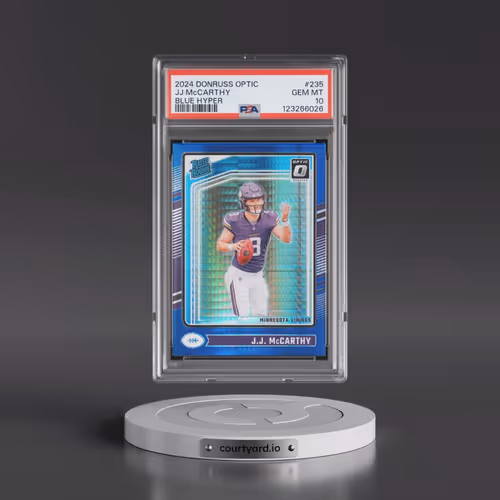 2024 Panini Donruss Optic #235 JJ McCarthy - Blue Hyper (PSA 10 GEM MINT)