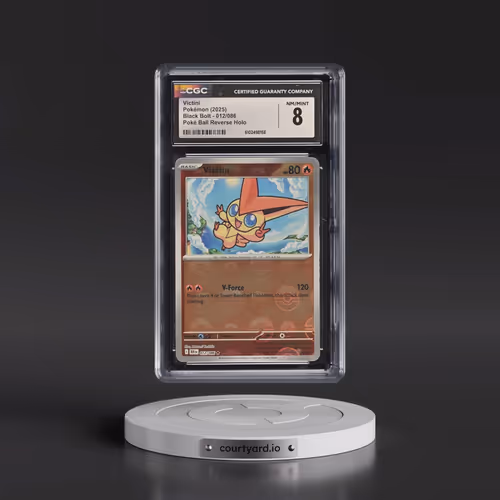2025 Pokémon Blk EN-Black Bolt #012 Victini - Reverse Holo Poke Ball (CGC 8 NM-MT)