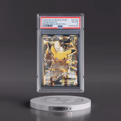 2016 Pokémon XY Black Star Promo #XY124 Pikachu EX - Holo Full Art Red & Blue Collection (PSA 6 EX-M