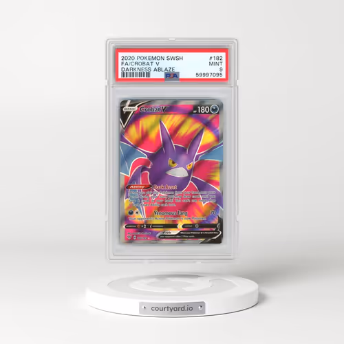 2020 Pokémon Sword & Shield Darkness Ablaze #182 Crobat V - Holo Full Art (PSA 9 MINT)