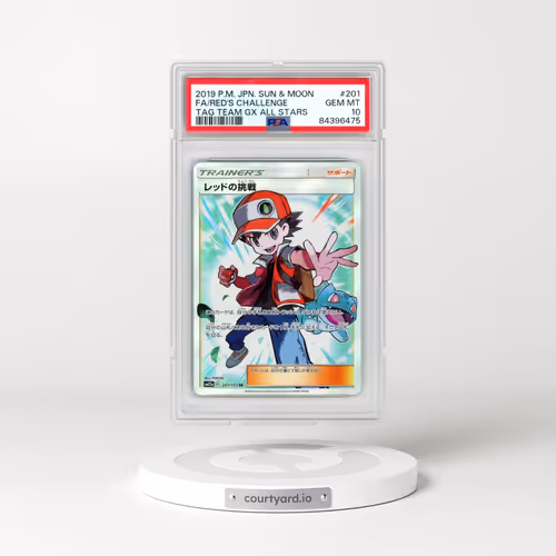 2019 Pokémon Sun & Moon Tag Team GX All Stars #201 Red's Challenge - Full Art (PSA 10 GEM MINT)