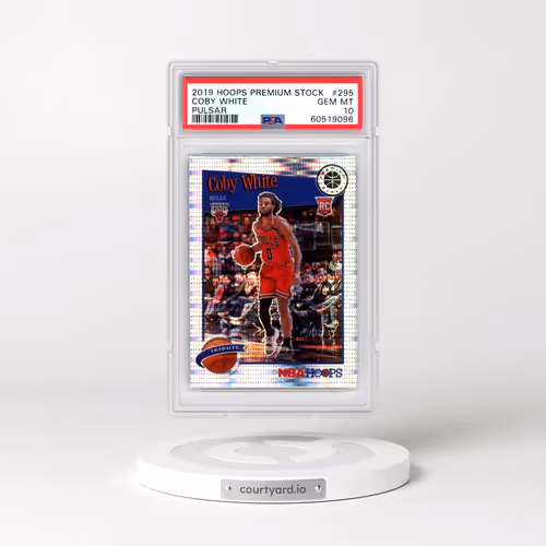 2019 Panini Hoops Premium Stock #295 Coby White - Pulsar (PSA 10 GEM MINT)