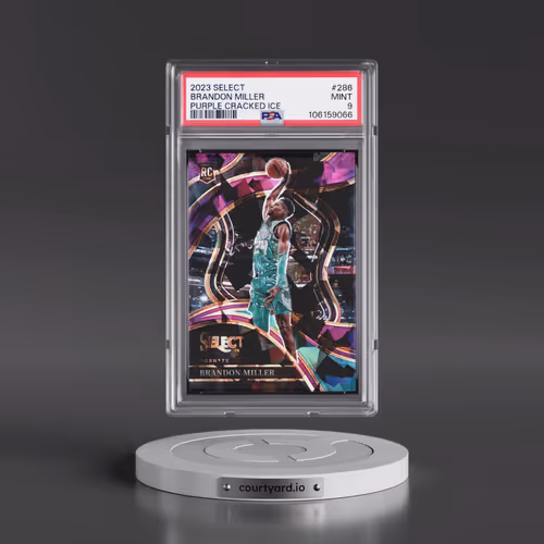 2023 Panini Select #286 Brandon Miller - Purple Cracked Ice (PSA 9 MINT)