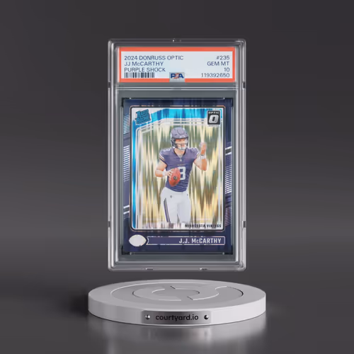 2024 Panini Donruss Optic #235 JJ McCarthy - Purple Shock (PSA 10 GEM MINT)