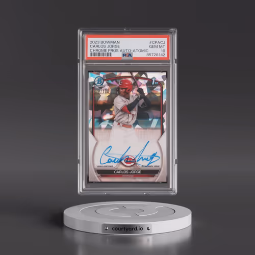 2023 Bowman Chrome Prospect Autographs #CPACJ Carlos Jorge - Atomic Refractor (PSA 10 GEM MINT)