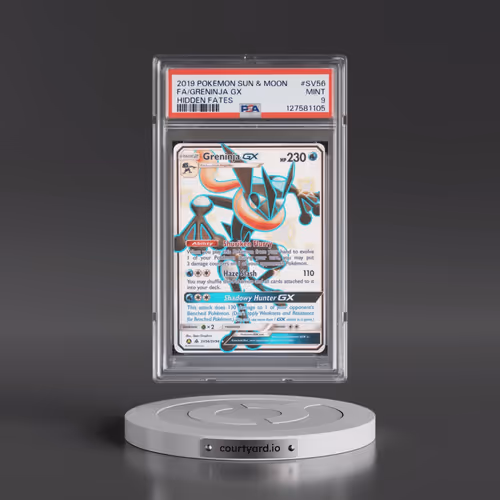 2019 Pokémon Sun & Moon Hidden Fates #SV56 Greninja GX - Holo Full Art (PSA 9 MINT)