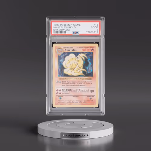 1999 Pokémon Game #12 Ninetales - Holo Shadowless (PSA 2 GOOD)