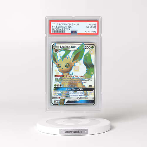 2019 Pokémon Sun & Moon Hidden Fates #SV46 Leafeon GX - Holo Full Art (PSA 10 GEM MINT)