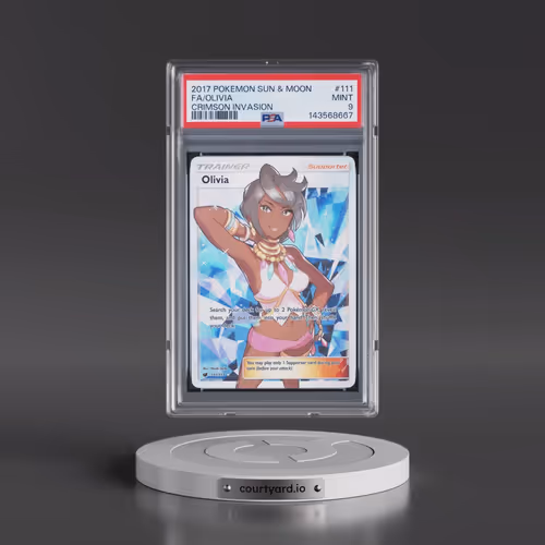 2017 Pokémon Sun & Moon Crimson Invasion #111 Olivia - Full Art (PSA 9 MINT)