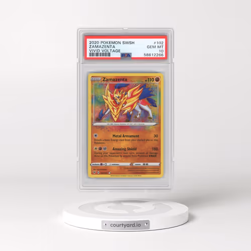 2020 Pokémon Sword & Shield Vivid Voltage #102 Zamazenta (PSA 10 GEM MINT)
