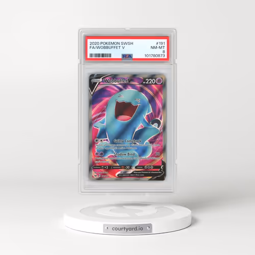 2020 Pokémon Sword & Shield #191 Wobbuffet V - Holo Full Art (PSA 8 NM-MT)