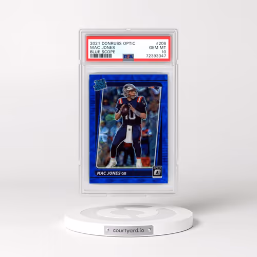 2021 Panini Donruss Optic #206 Mac Jones - Blue Scope (PSA 10 GEM MINT)