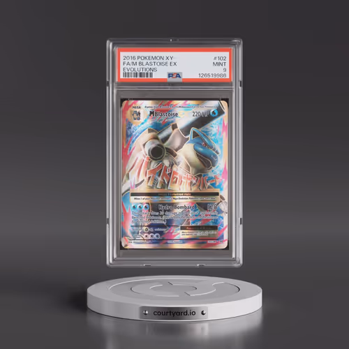 2016 Pokémon XY Evolutions #102 M Blastoise EX - Holo Full Art (PSA 9 MINT)