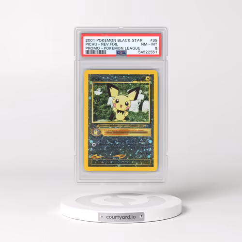 2001 Pokémon Promo Black Star #35 Pichu - Reverse Foil Pokemon League (PSA 8 NM-MT)