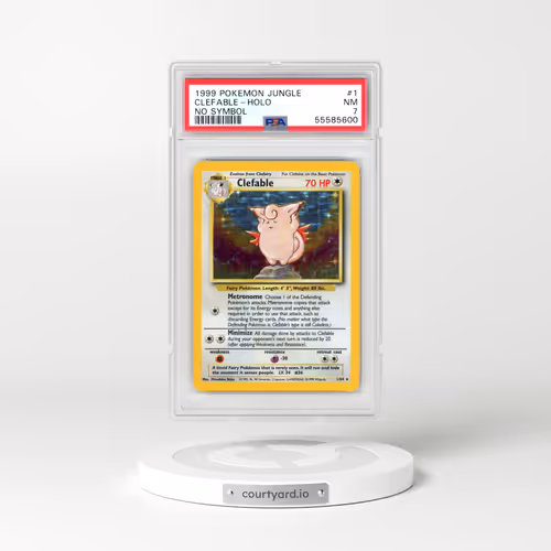 1999 Pokémon Jungle #1 Clefable - Holo No Symbol (PSA 7 NM)