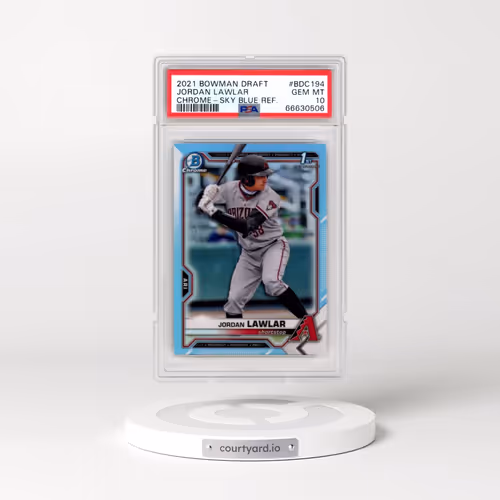 2021 Bowman Draft #BDC194 Jordan Lawlar - Chrome-Sky Blue Refractor (PSA 10 GEM MINT)