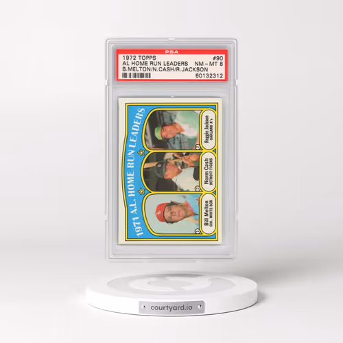 1972 Topps #90 AL Home Run Leaders - Melton/Cash/Jackson (PSA 8 NM-MT)