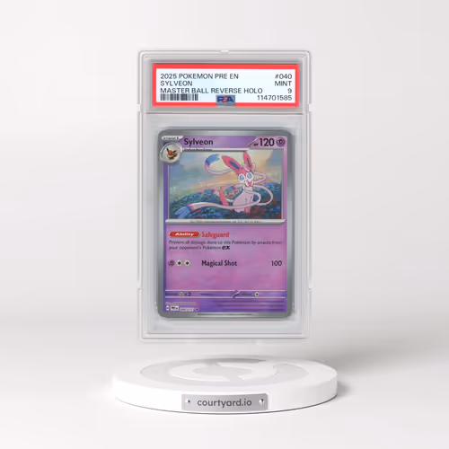 2025 Pokémon Pre EN-Prismatic Evolutions #040 Sylveon - Reverse Holo Master Ball (PSA 9 MINT)