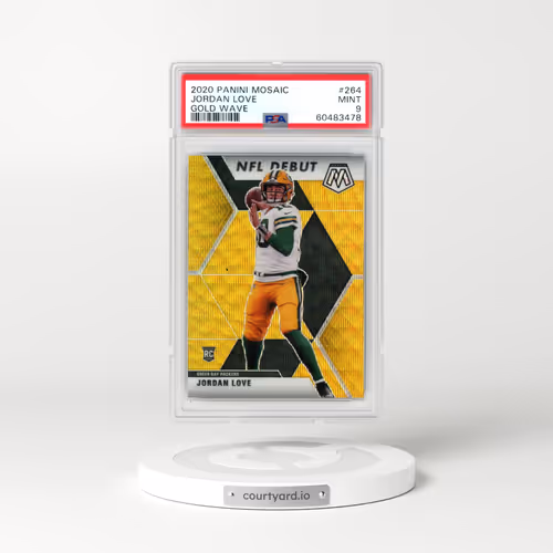 2020 Panini Mosaic #264 Jordan Love - Gold Wave (PSA 9 MINT)