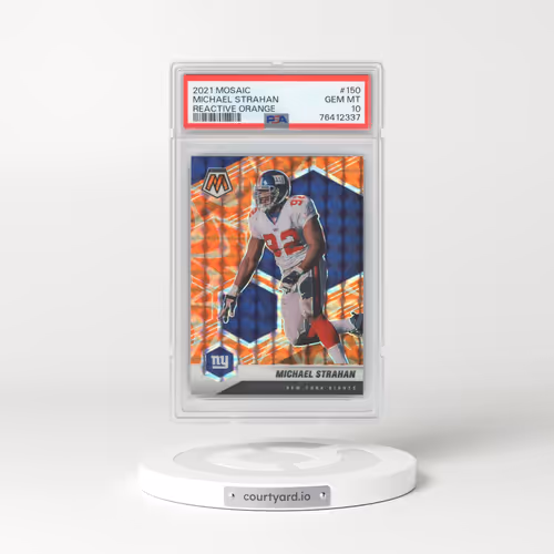 2021 Panini Mosaic #150 Michael Strahan - Reactive Orange (PSA 10 GEM MINT)