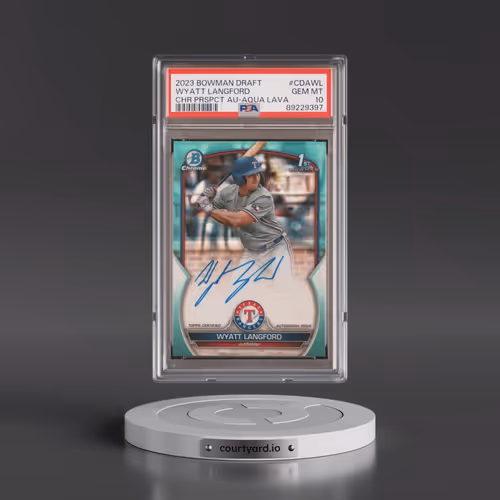 2023 Bowman Draft Chrome Prospect Autograph #CDAWL Wyatt Langford - Aqua Lava (PSA 10 GEM MINT)
