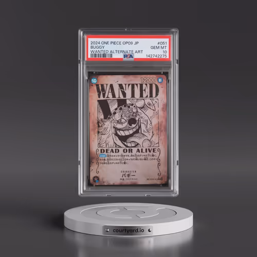 2024 One Piece Japanese OP09-Emperors in the New World #051 Buggy - Wanted Alternate Art (PSA 10 GEM