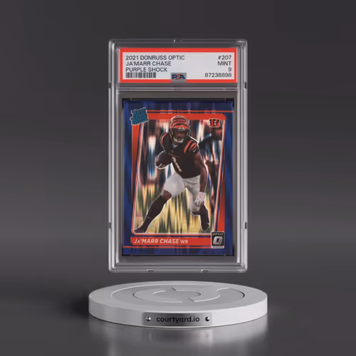 2021 Panini Donruss Optic #207 JA'Marr Chase - Purple Shock (PSA 9 MINT)
