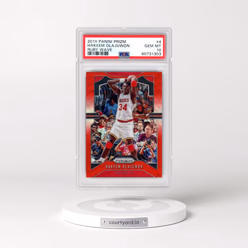 2019 Panini Prizm #4 Hakeem Olajuwon - Ruby Wave (PSA 10 GEM MINT)